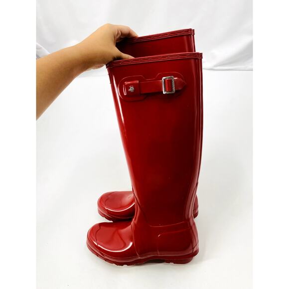 Hunter original tall gloss red rain boots - Picture 7 of 9